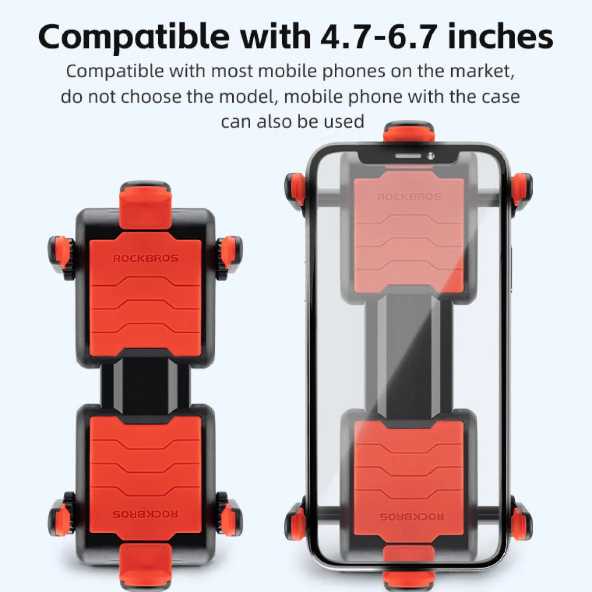 Adjustable Phone Holder Mount 4.7–6.7" E-Bike Motorcycle