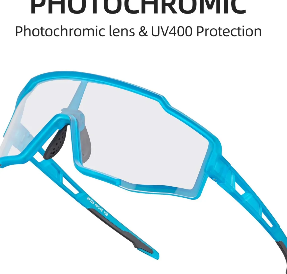 Aerodynamic Windproof Photochromic Cycling Sunglasses