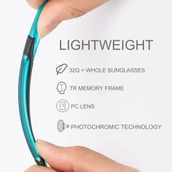 Aerodynamic Windproof Photochromic Cycling Sunglasses