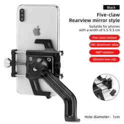Aluminum Alloy Phone Mount Fits 2.2–3.7 in Wide