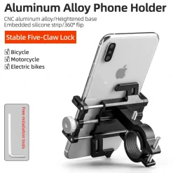 Aluminum Alloy Phone Mount Fits 2.2–3.7 in Wide