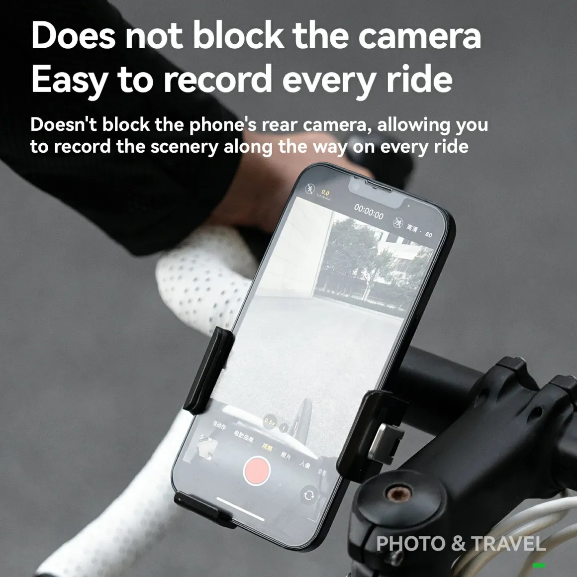 Aluminum Anti-Shake Cell Bike Phone Holder, Motorcycle Phone Mount for 2.56–3.74"
