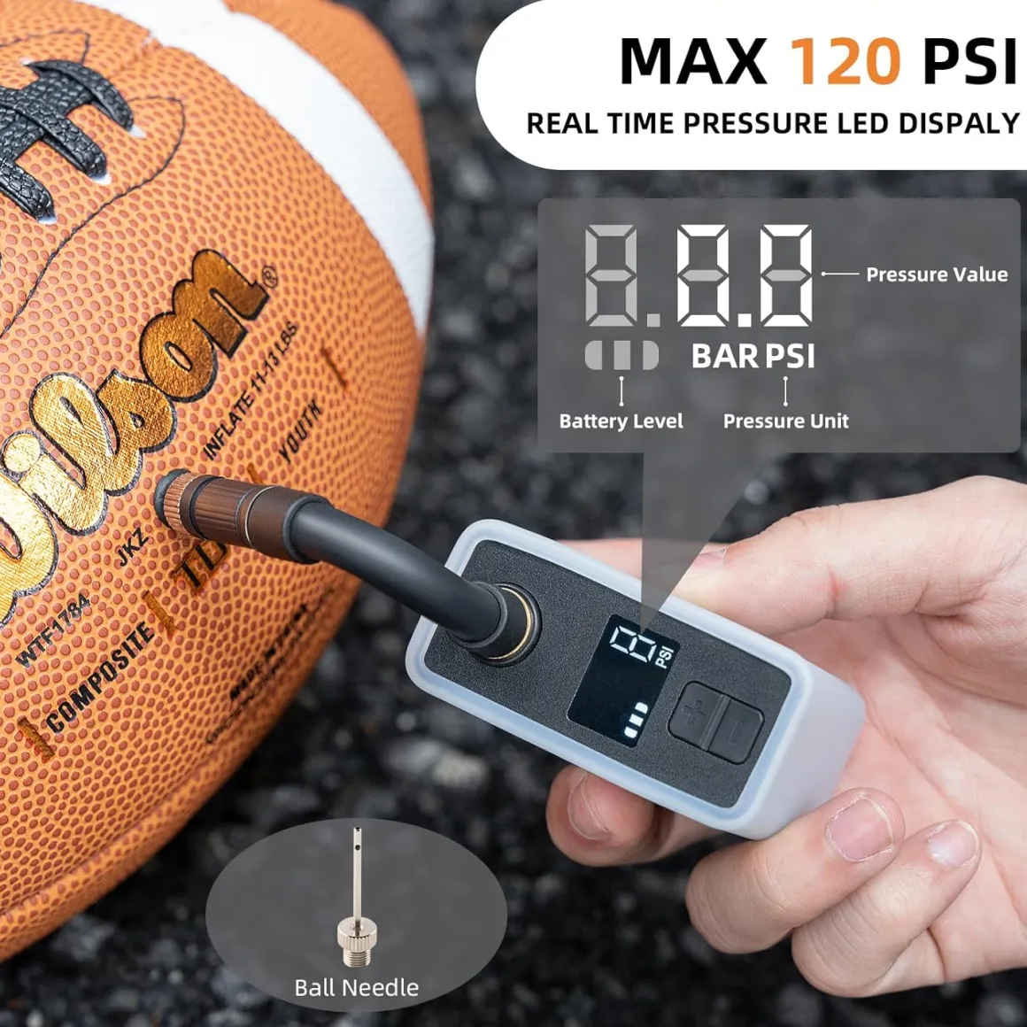 AS1 Pro Mini Electric Air Bike Tire Pump 120PSI