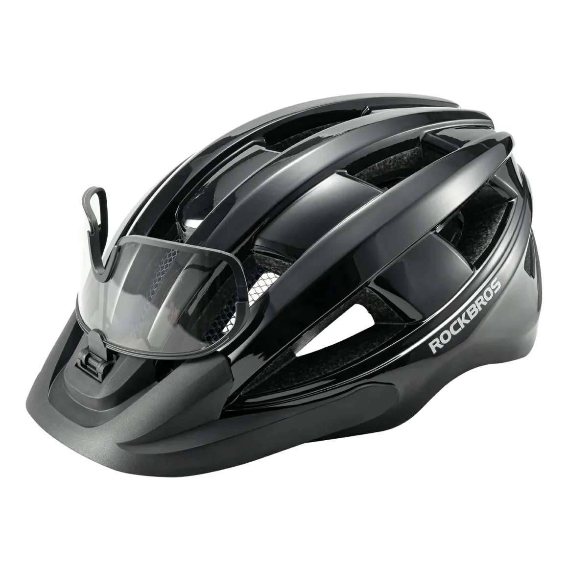 Bike Helmet with Photochromic Visor USB Rechargeable Tail Light