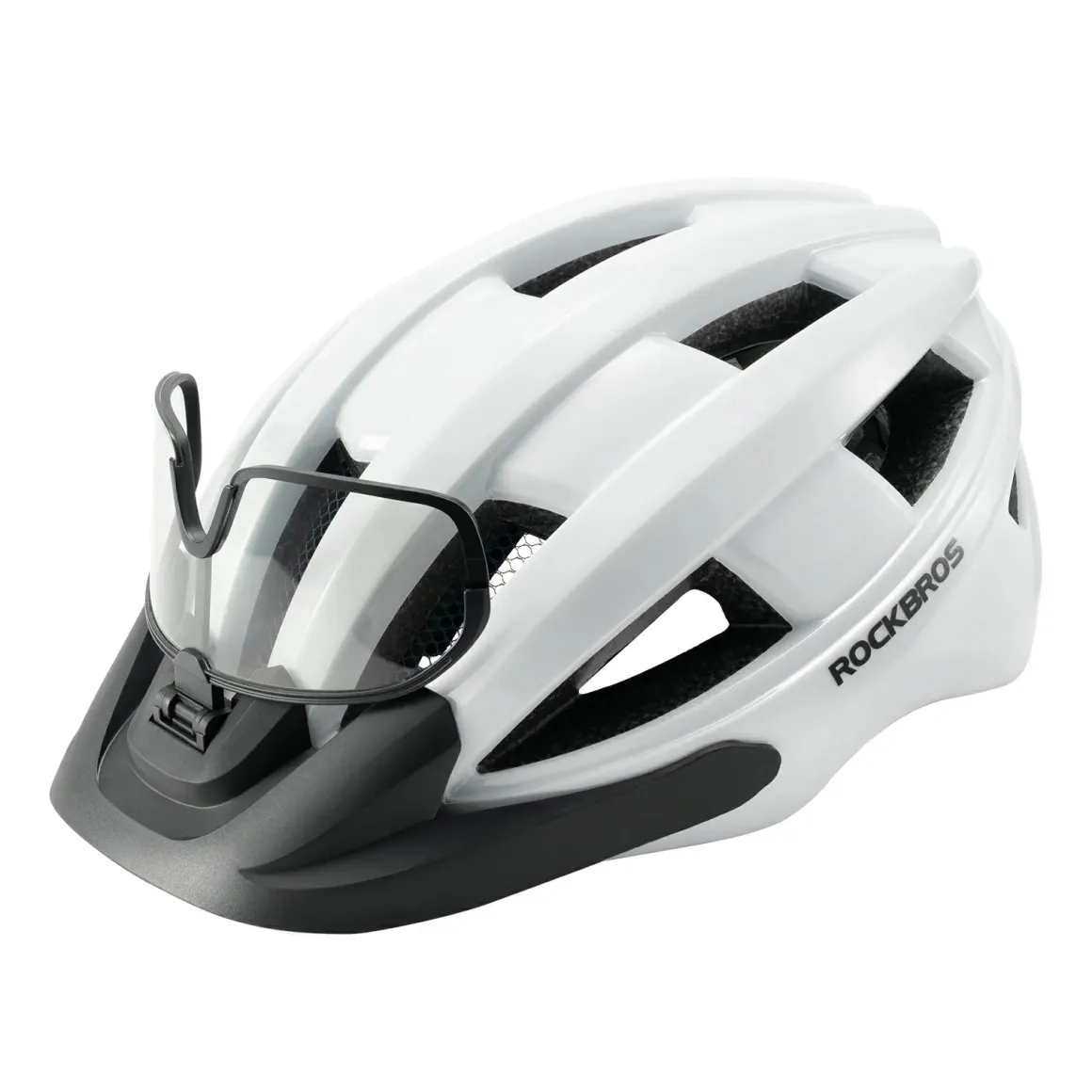 Bike Helmet with Photochromic Visor USB Rechargeable Tail Light