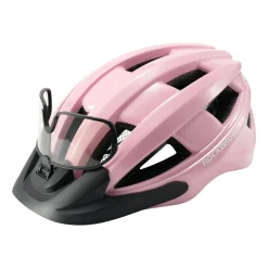 Bike Helmet with Photochromic Visor USB Rechargeable Tail Light