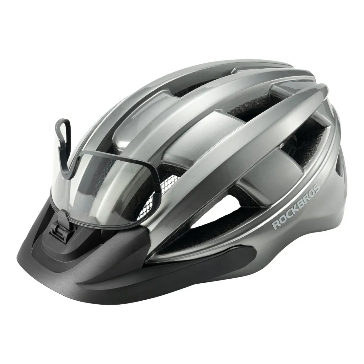 Bike Helmet with Photochromic Visor USB Rechargeable Tail Light