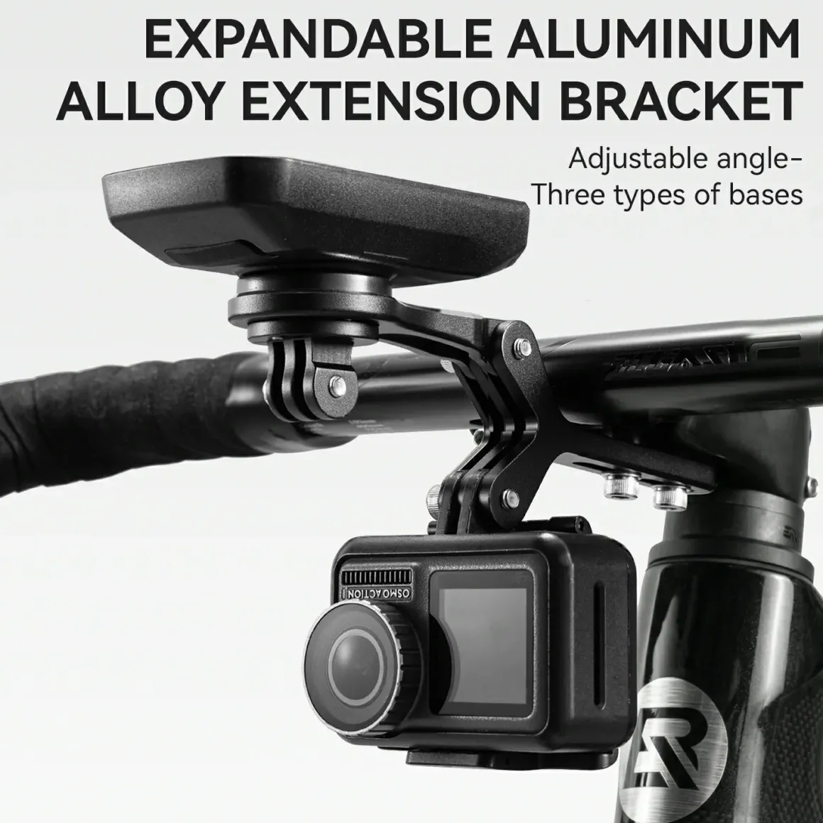 Bike Mount Extension Base for Bike Computer, Light & Action Camera