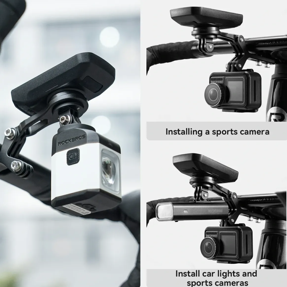 Bike Mount Extension Base for Bike Computer, Light & Action Camera