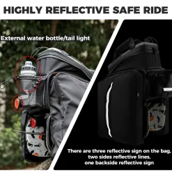 Bike Pannier Bag Double Side Storage with Rain Cover 17L-35L