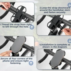 Bike Phone Mount Silicone Quick-Release