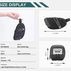 Bike Saddle Bag Strap-on Cycling Wedge Pack 0.75L