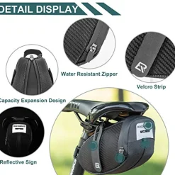 Bike Saddle Bag Strap-on Cycling Wedge Pack 0.75L