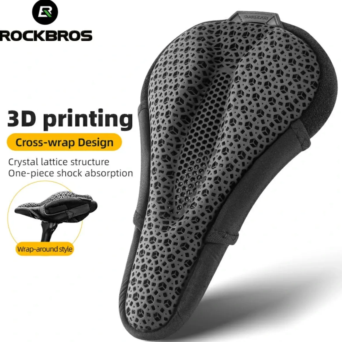 Bike Seat Cover 3D Printed Shock Absorption Cushion Pad