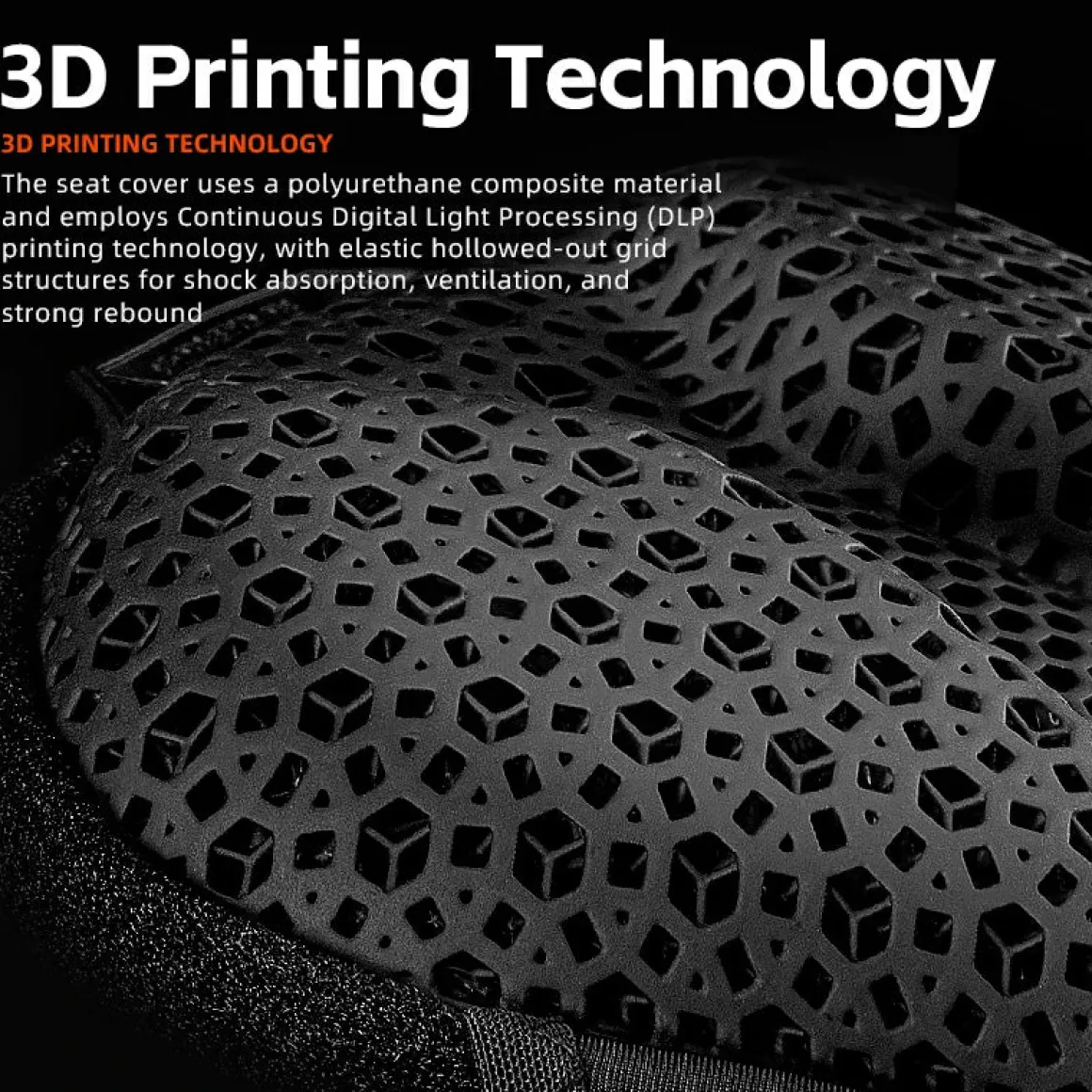 Bike Seat Cover 3D Printed Shock Absorption Cushion Pad