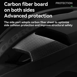 Carbon Fiber Cycling Helmet Antibacterial Lining Ventilated Adjustable Fit 3D-GRID