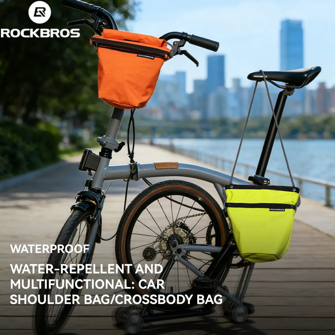 Convertible Bike Front Bag – Expandable Nylon Handlebar Crossbody Bag