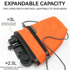 Convertible Bike Front Bag – Expandable Nylon Handlebar Crossbody Bag