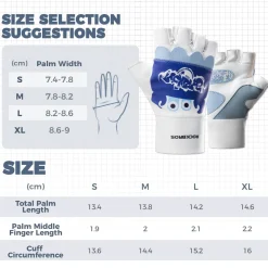 Cute Kids Half-Finger Cycling Gloves Non-Slip Padded Unisex