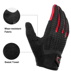 Cycling Gloves Full Finger with Gel Padded Shock Absorbing