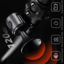 Electric Bike Horn 120dB IPX4 Waterproof for Ebike Scooter