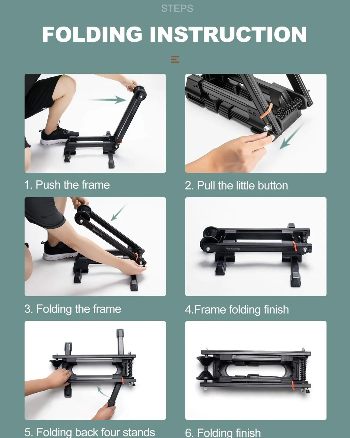 Foldable Alloy Indoor Bike Stand for 20"-29" Wheels