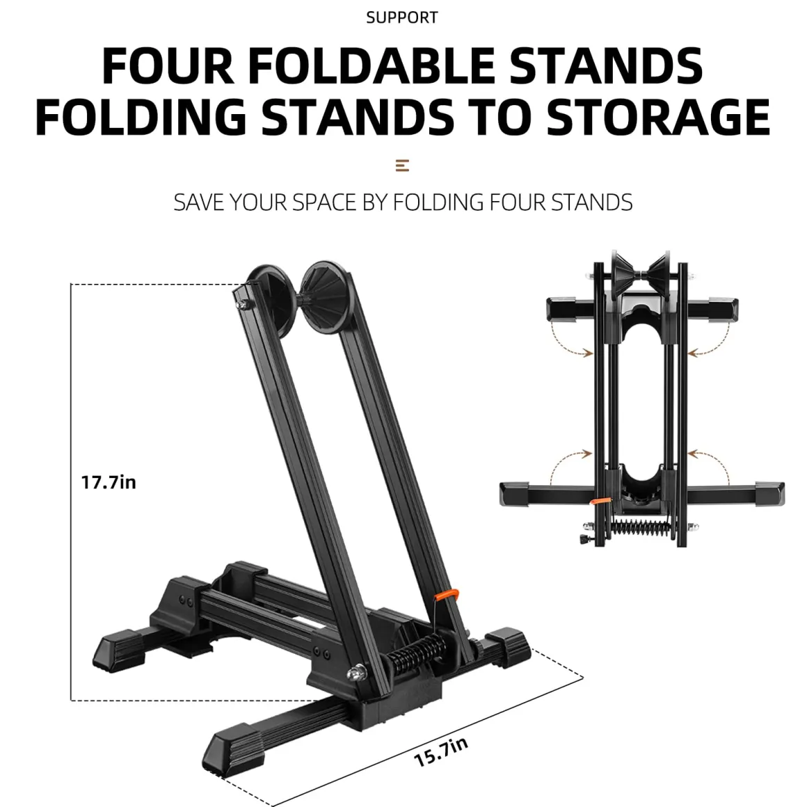 Foldable Alloy Indoor Bike Stand for 20"-29" Wheels