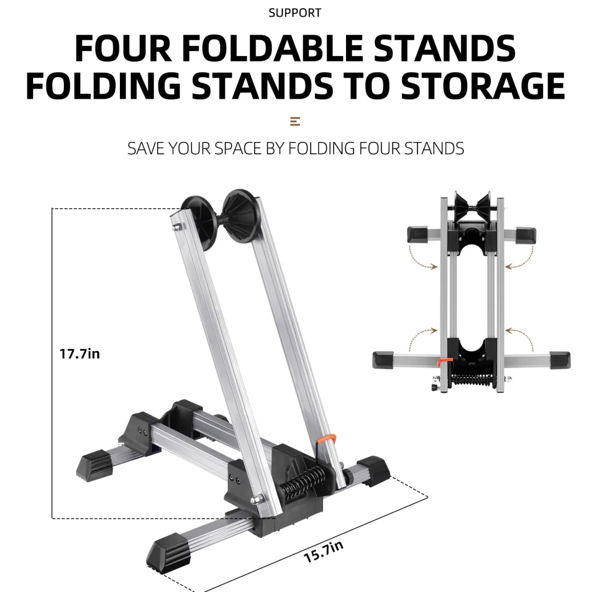 Foldable Alloy Indoor Bike Stand for 20"-29" Wheels