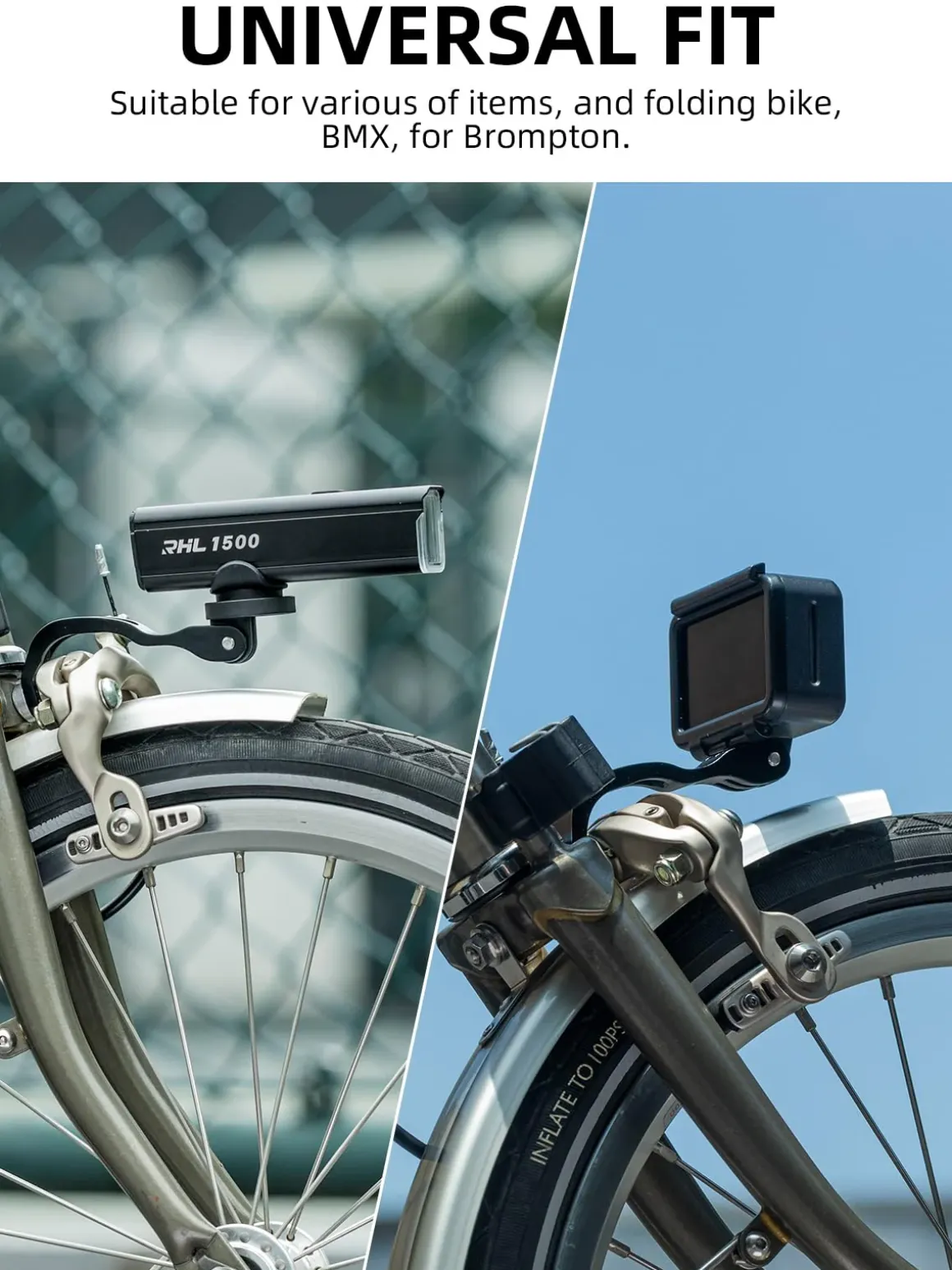 Front Headlight Extender Bracket for Folding Bicycles