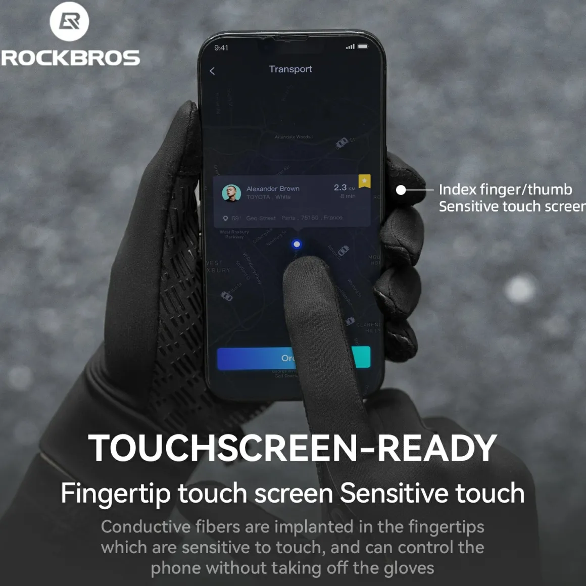 Graphene Winter Cycling Gloves for 41–59°F