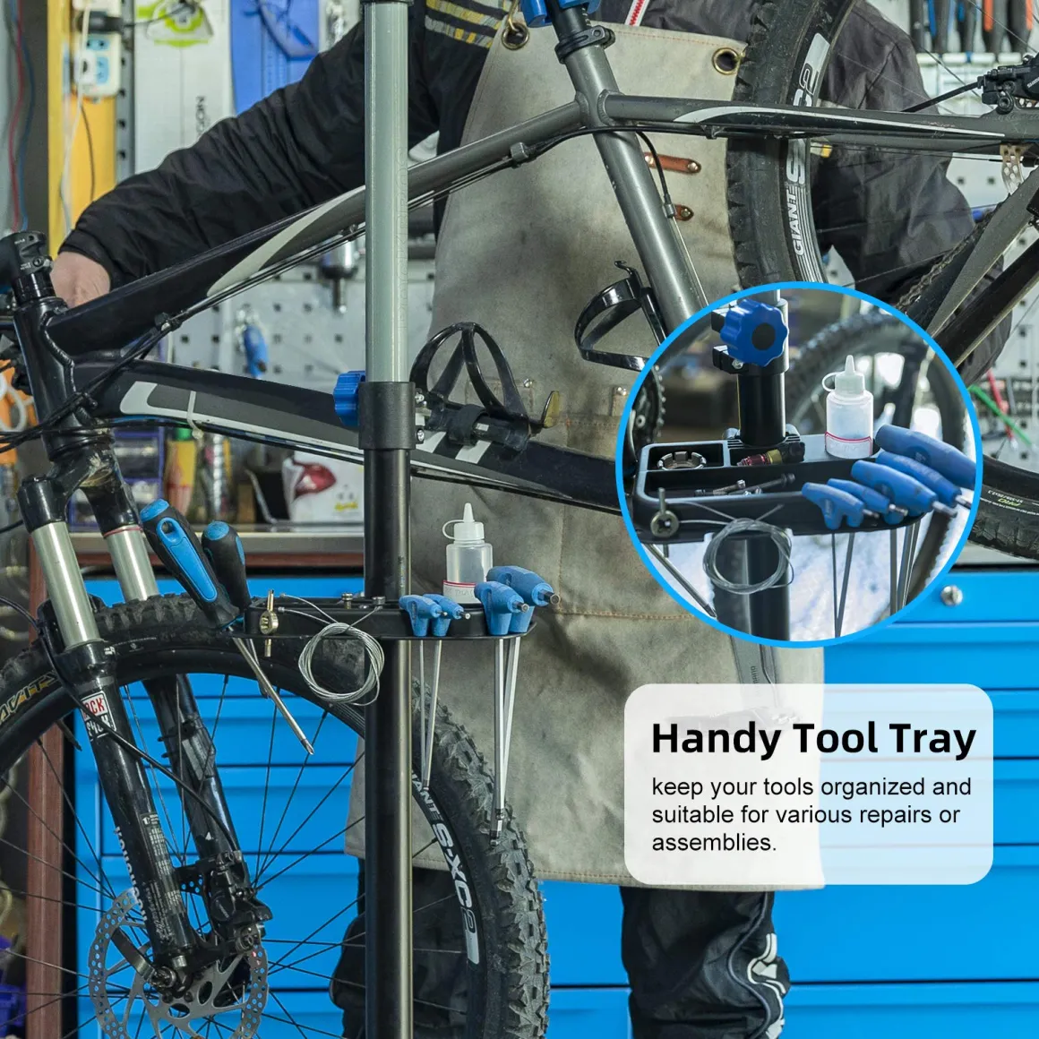 Height-Adjustable Bike Repair Stand for Home Maintenance