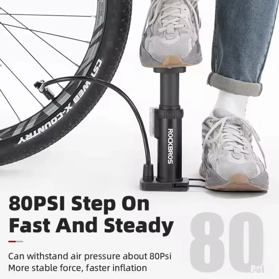 High-Pressure Aluminum Bike Foot Pump