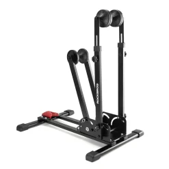 2-in-1 Adjustable Bike Stand Foldable Floor Vertical Rack Sturdy Carbon Steel for 24
