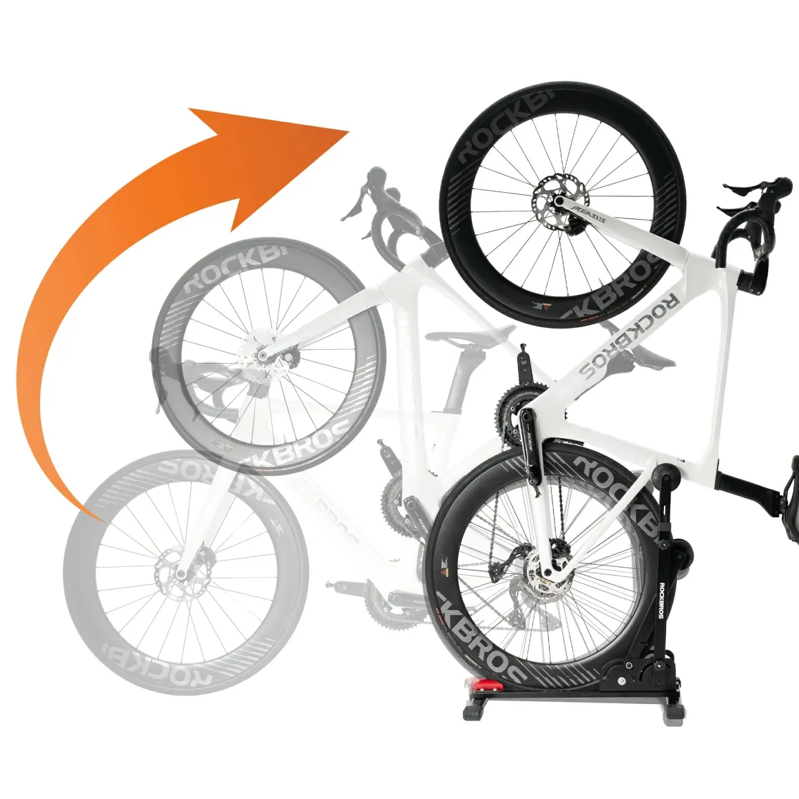 2-in-1 Adjustable Bike Stand Foldable Floor Vertical Rack Sturdy Carbon Steel for 24"-27.5" Wheels