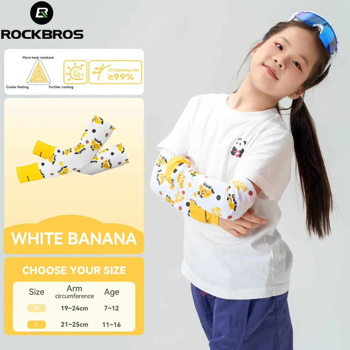 Kids Cooling Arm Sleeves Breathable Sun Protection