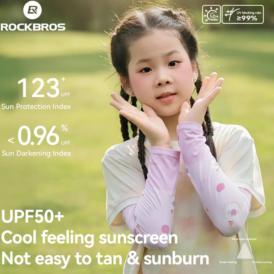 Kids Cooling Arm Sleeves Breathable Sun Protection