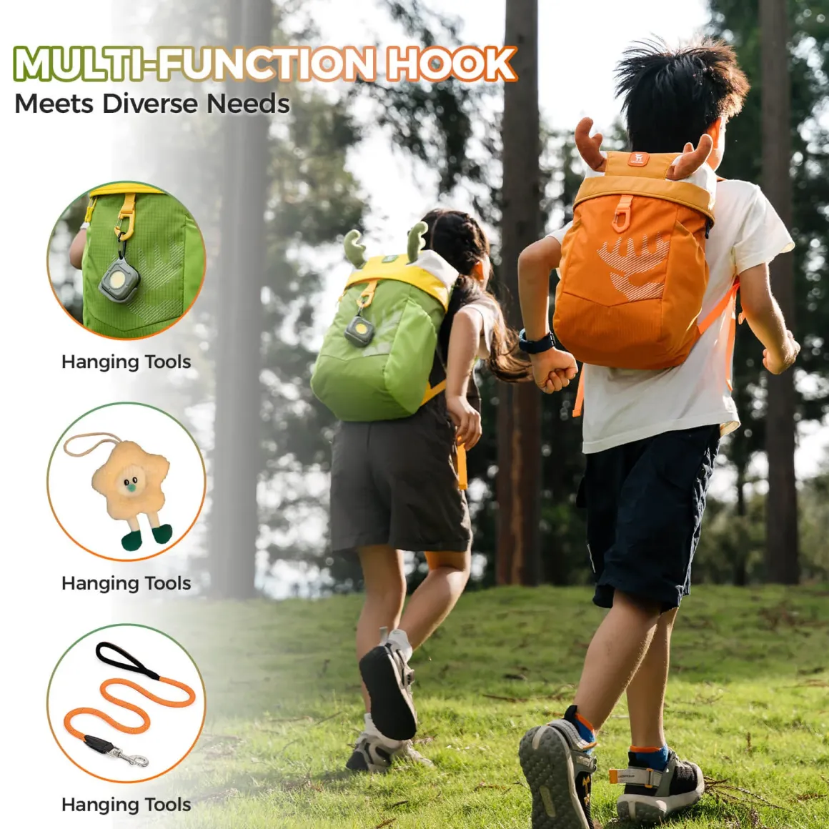 Kids Water-Repellent Hiking Backpack 8L