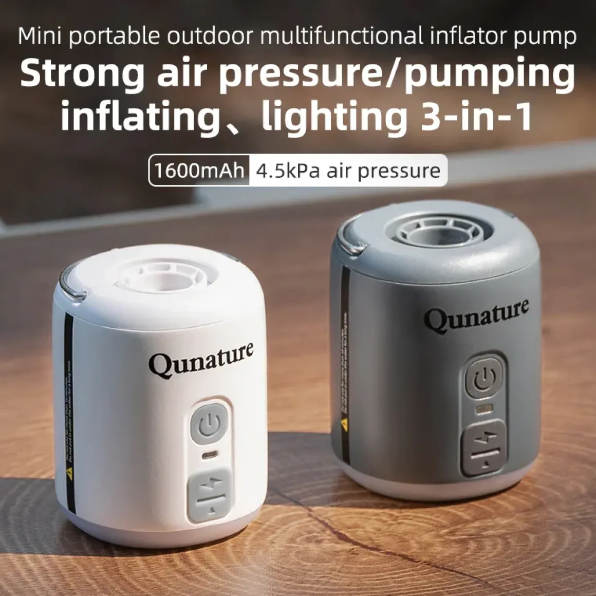 4.5KPa Mini Air Pump with 1600mAh Battery & Camping Light
