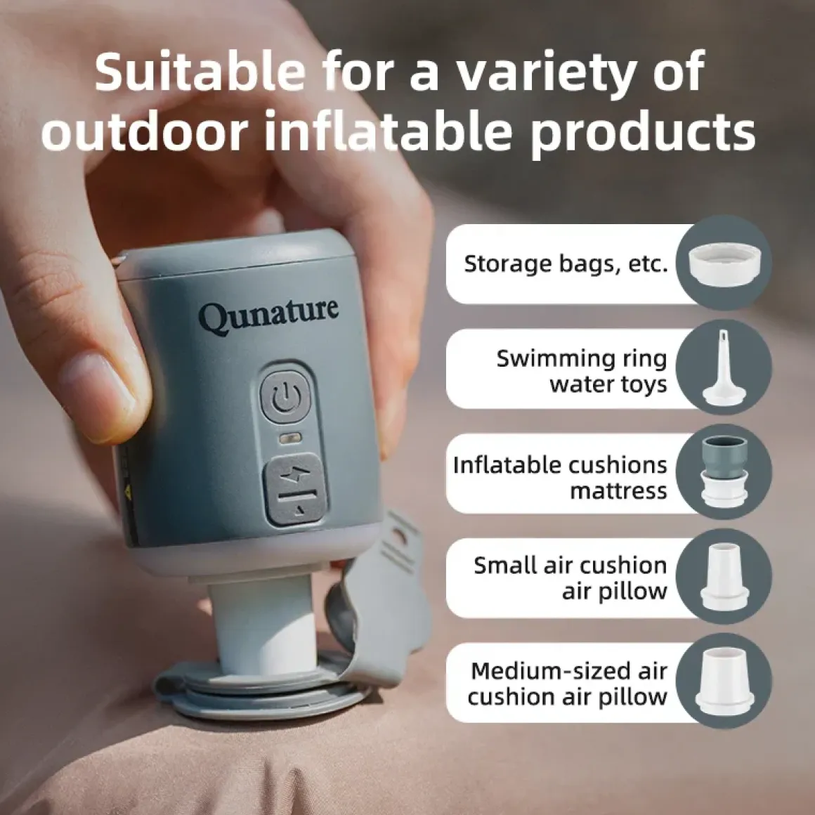 4.5KPa Mini Air Pump with 1600mAh Battery & Camping Light