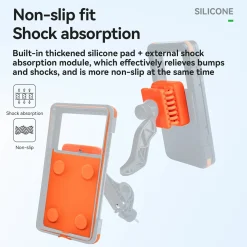 Magnetic Waterproof Bike Phone Holder Shock-Absorbing For 4.7–6.9‘’