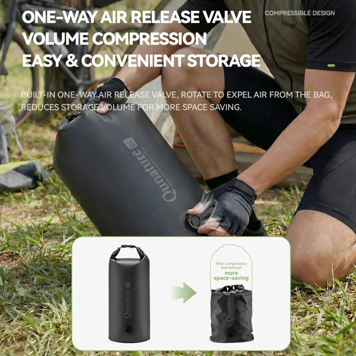 Magnetic 100% Waterproof Fork Bag Dry Bag 6L