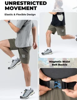 Men's Commuter Shorts Moisture-Wicking Multi-Pocket Shorts for Outdoor