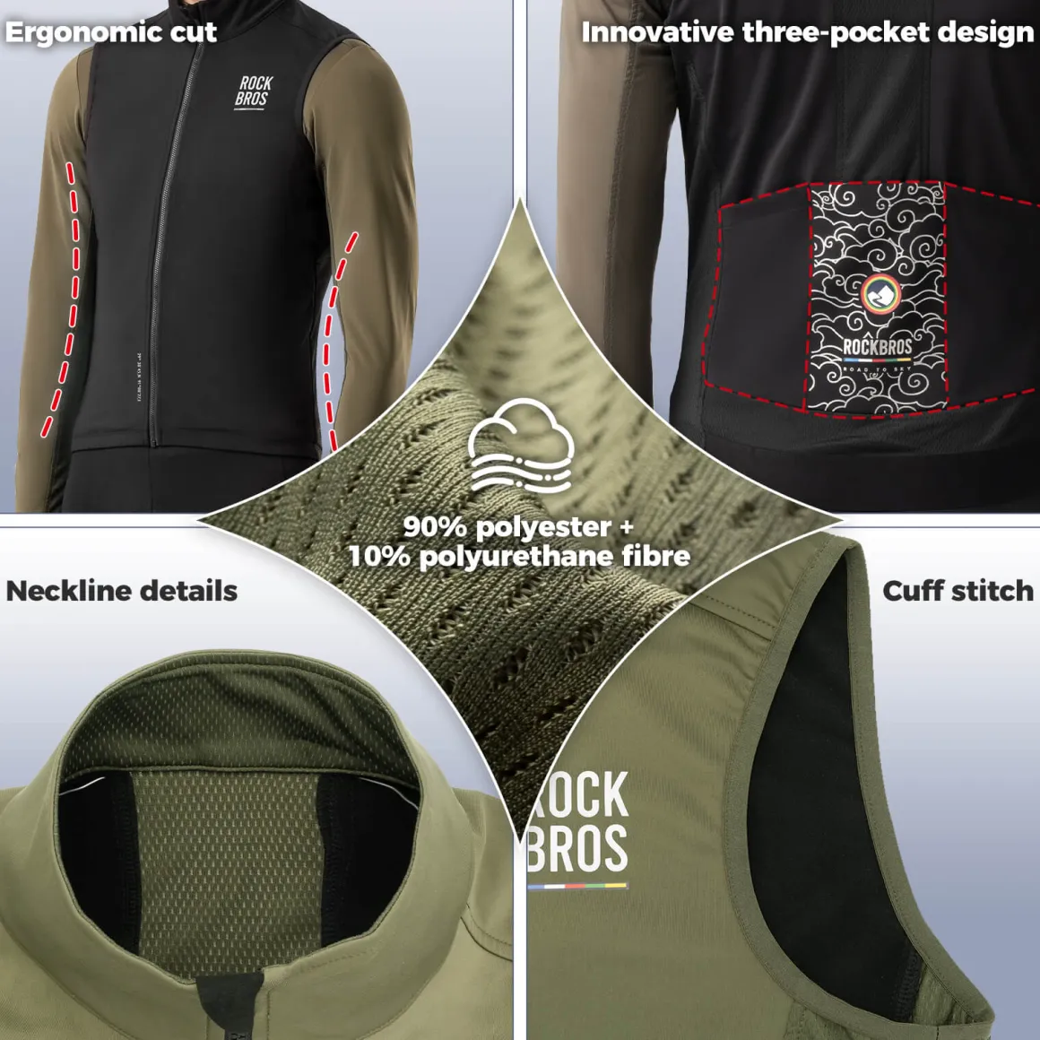 Men¡¯s Cycling Vest - Windproof for Spring & Autumn