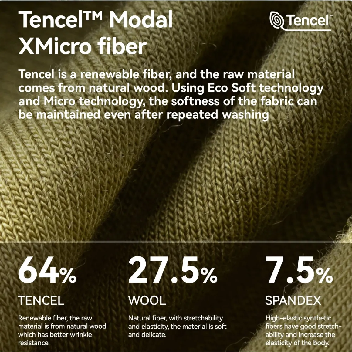 Men‘s Tencel Wool Cycling Jersey Breathable