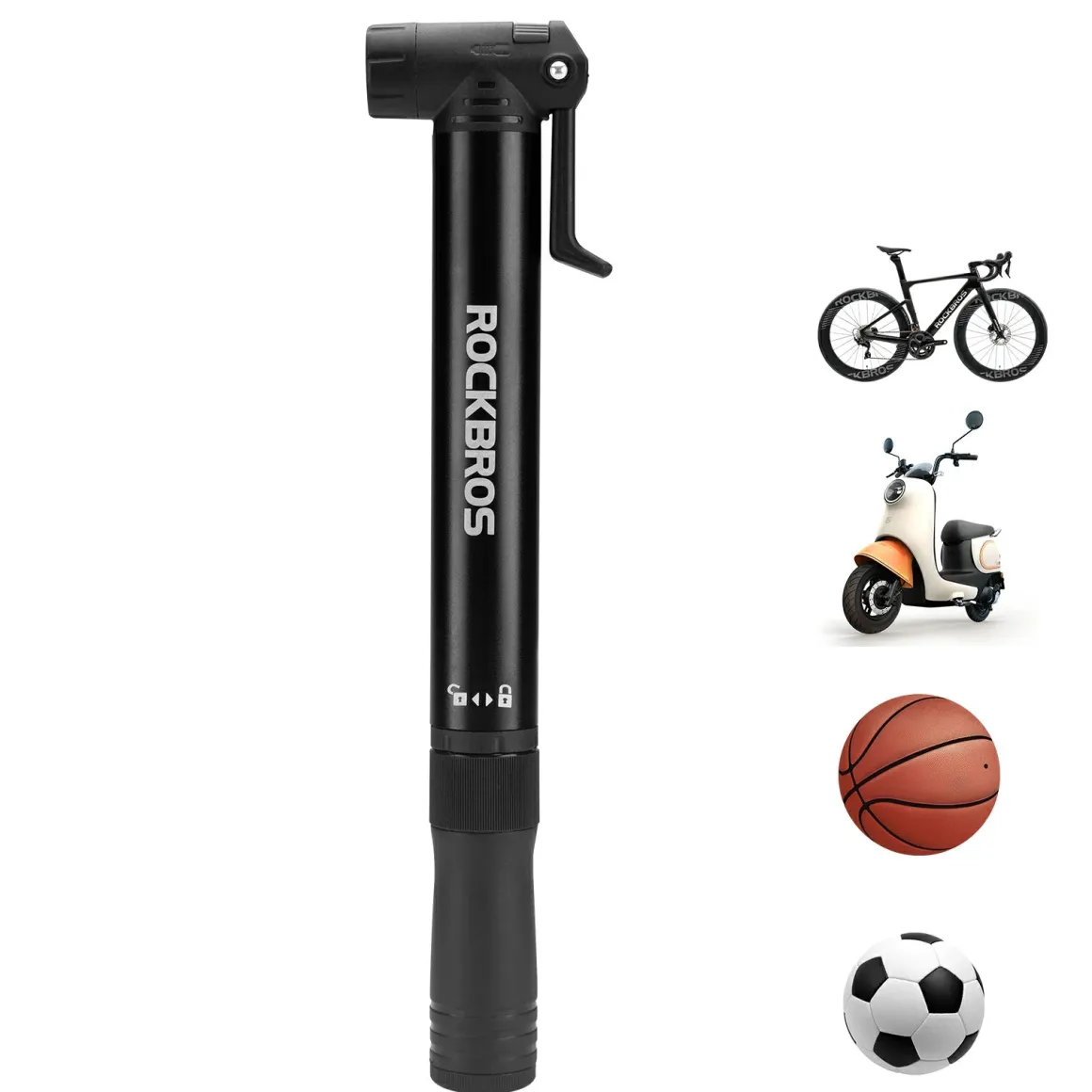 Mini Bike Pump with 8-in-1 Ratchet Tool 80 PSI