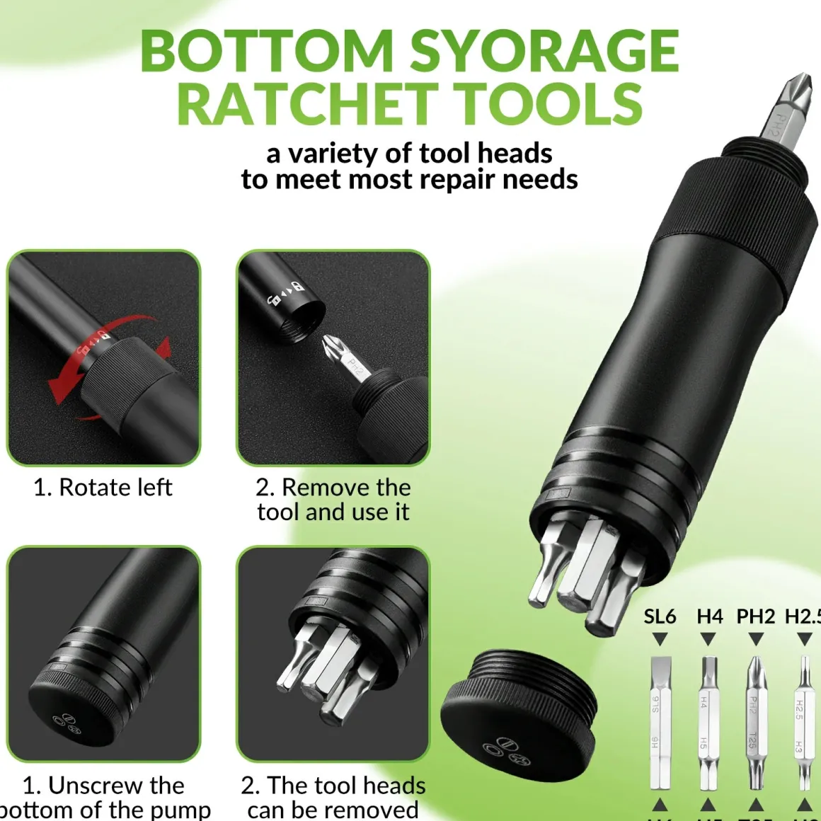 Mini Bike Pump with 8-in-1 Ratchet Tool 80 PSI