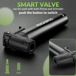 Mini Bike Pump with 8-in-1 Ratchet Tool 80 PSI