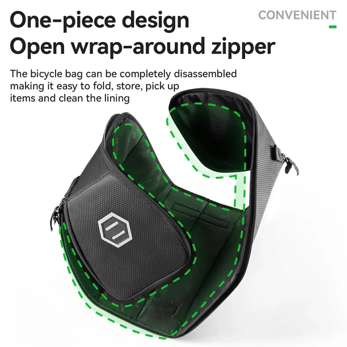 One-Piece Foldable 11L-15L Bike Rear Rack Bag