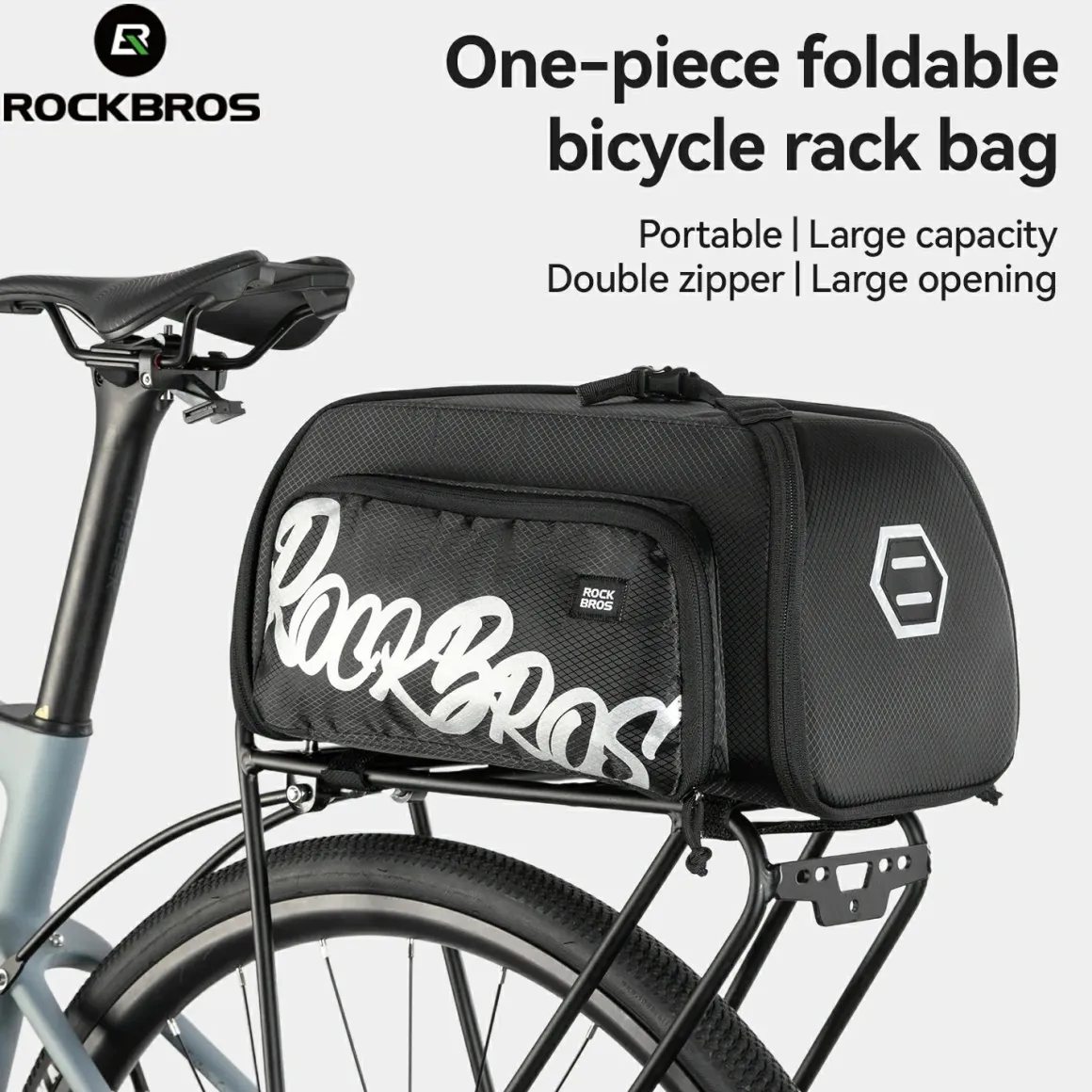 One-Piece Foldable 11L-15L Bike Rear Rack Bag