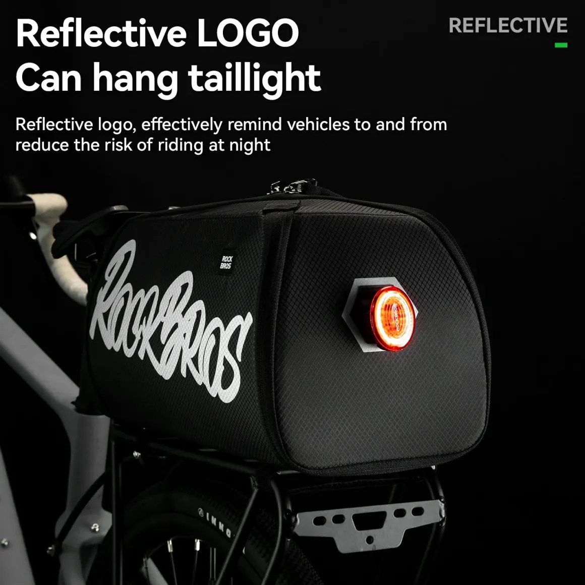 One-Piece Foldable 11L-15L Bike Rear Rack Bag